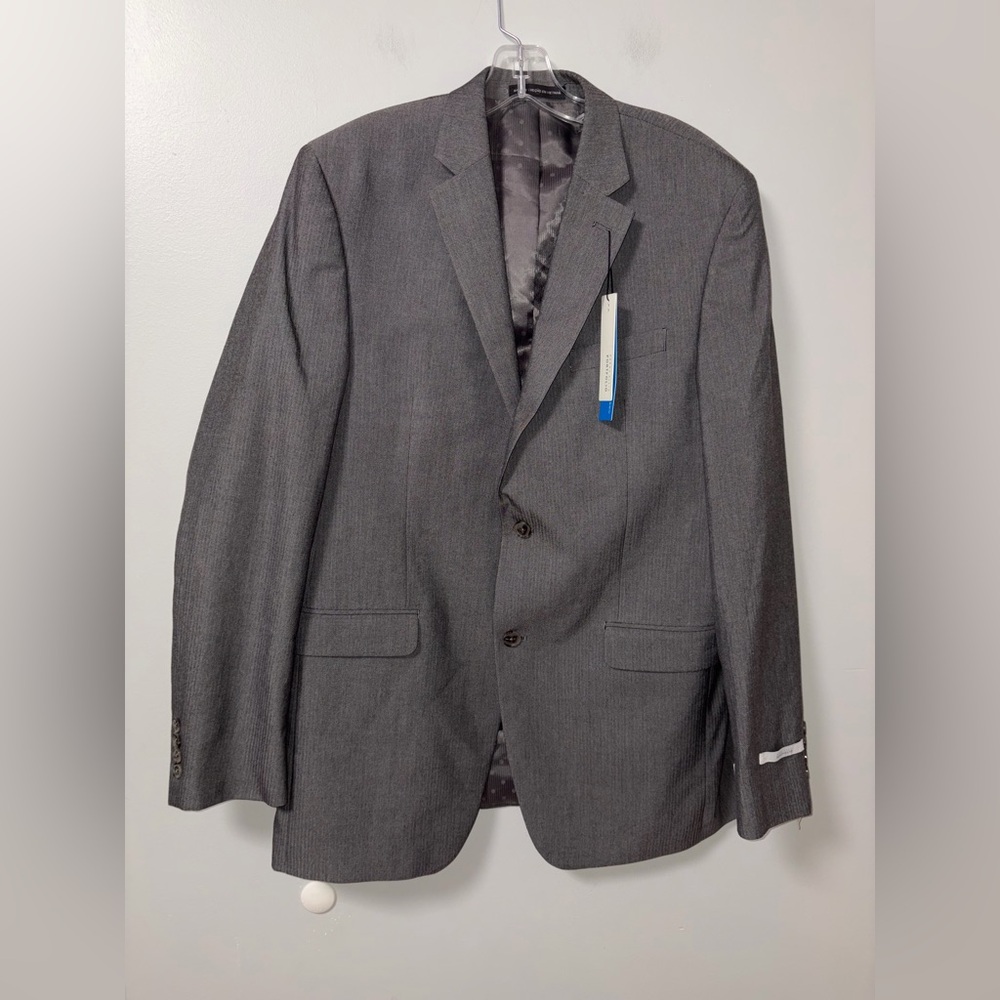 Perry Ellis Portfolio Vita Grey Herringbone‎ Vita Men’s Jacket NWT MSRP $260 40L